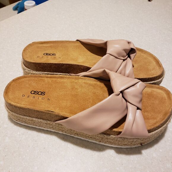 ASOS DESIGN Womens Teegan knotted Platform Size 9 Pink - Picture 3 of 10